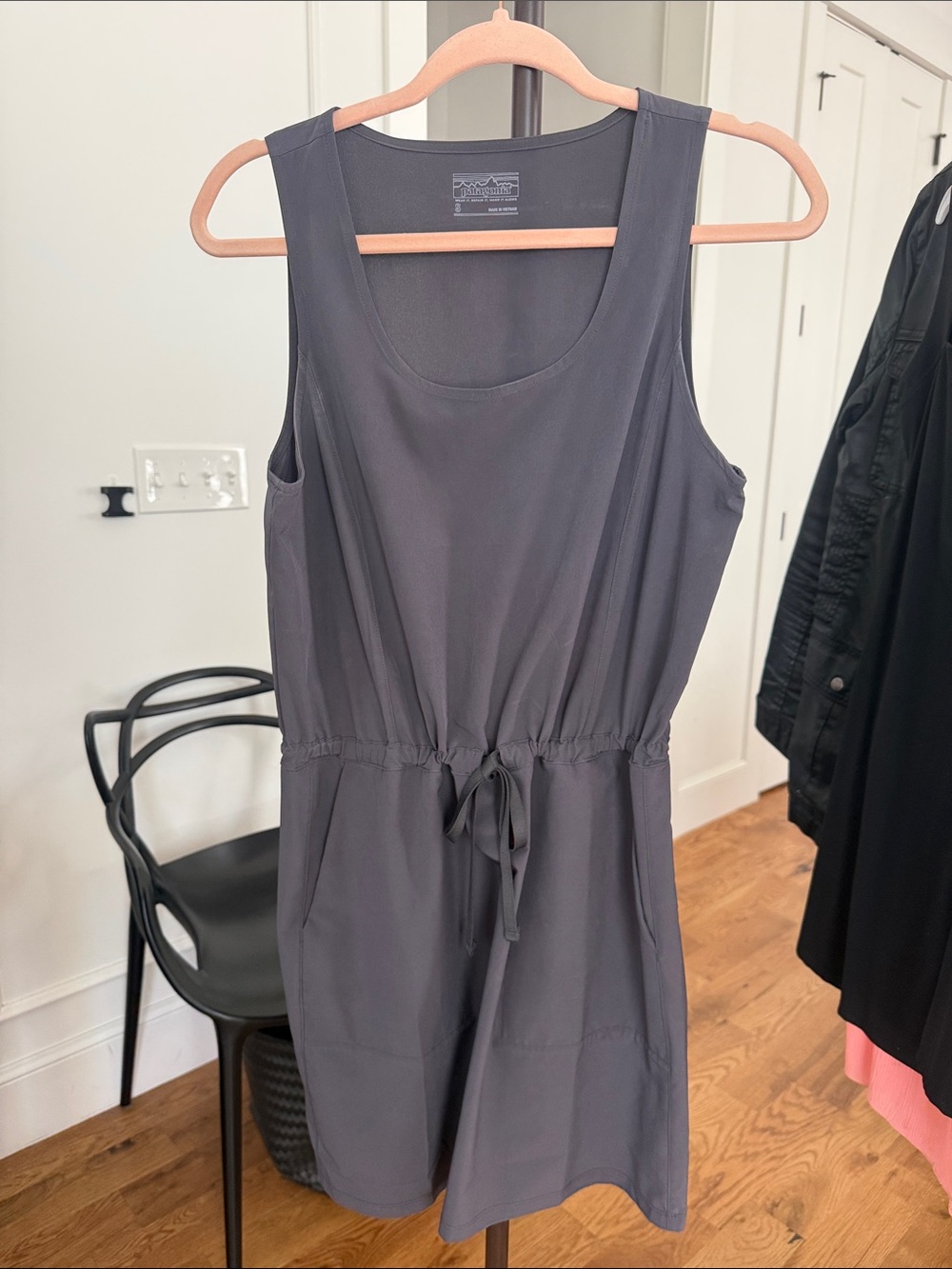 Patagonia Gray Sleeveless Drawstring Mini Dress